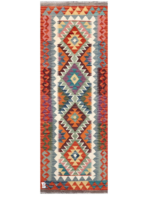 Maimana Afghanistan Kilim Rug - 196 x69 cm