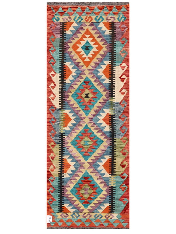 Maimana Afghanistan Kilim Rug - 187 x68 cm