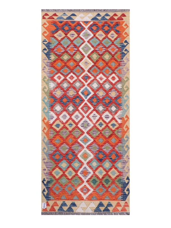Maimana Afghanistan Kilim Rug - 188 x81 cm