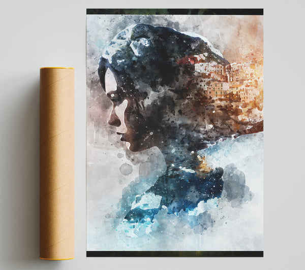 Watercolour Woman Splash Poster