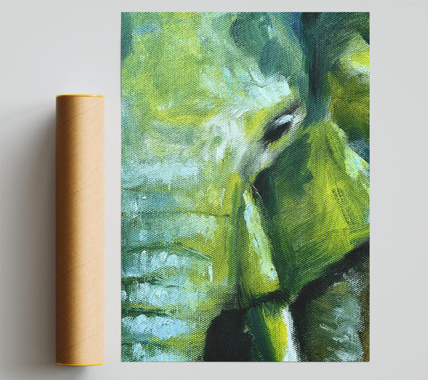 The Green Elephant Print
