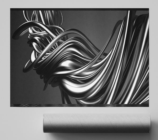 The Flow Of Silver Lines Print
