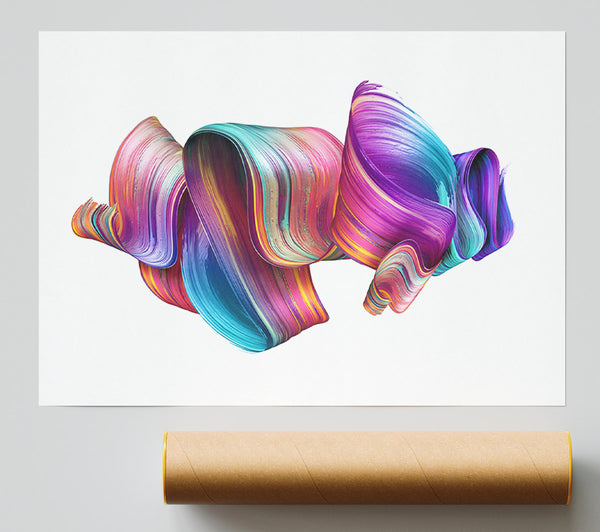 Rainbow Ribbon Stroke Print