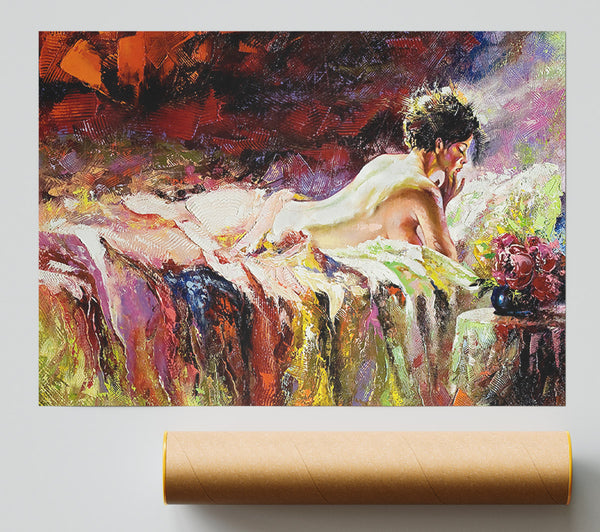 Woman Laid Down Painting Poster
