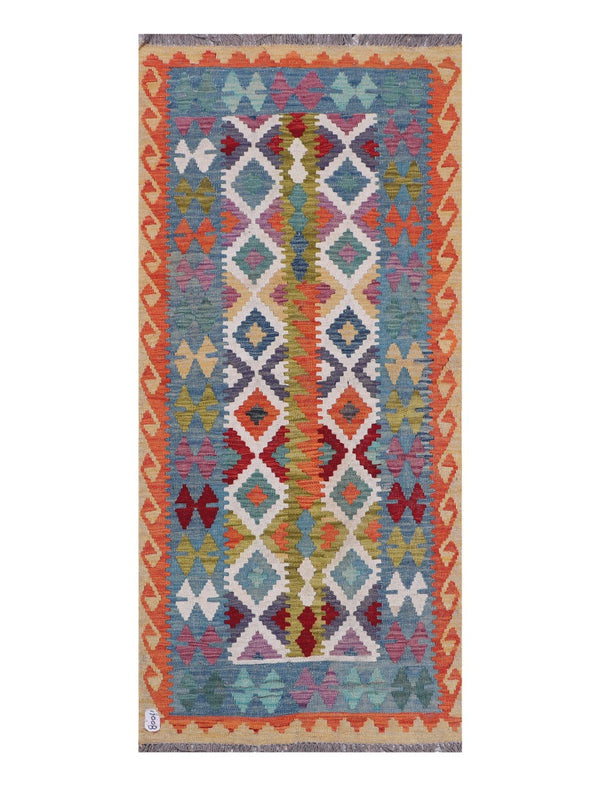Maimana Afghanistan Kilim Rug - 193 x87 cm
