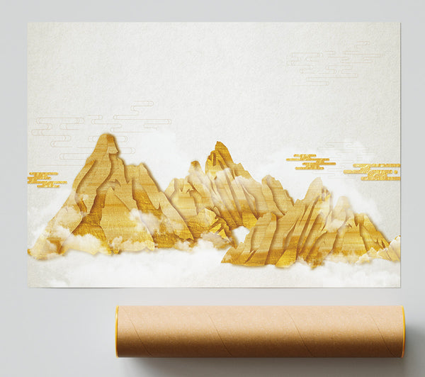 Gold Mountain Range Giclee Print