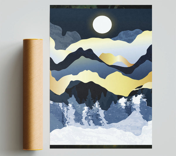Layers Of The Mountain Gold Print