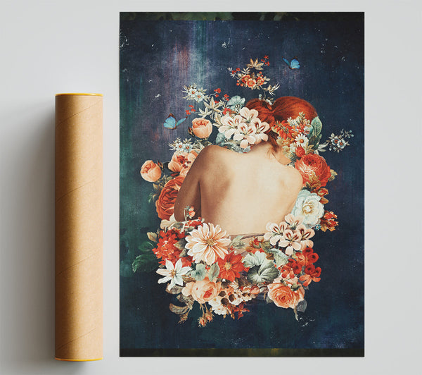 Floral Woman Illustration Poster