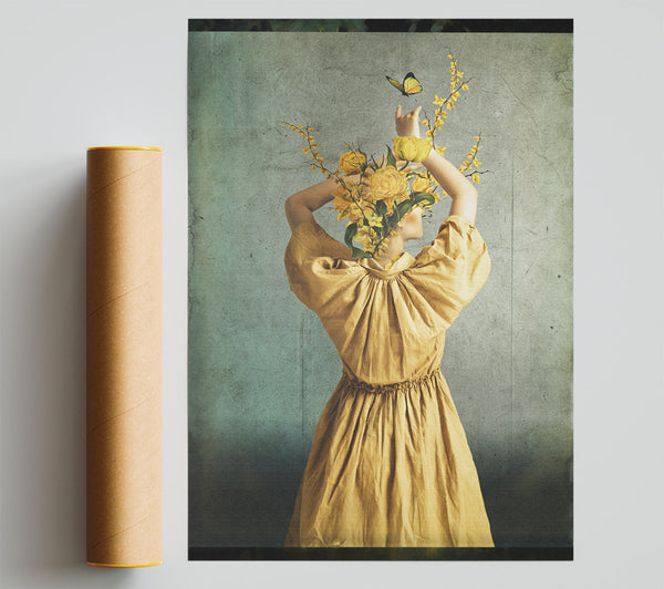 Yellow Dress Woman Giclee Print