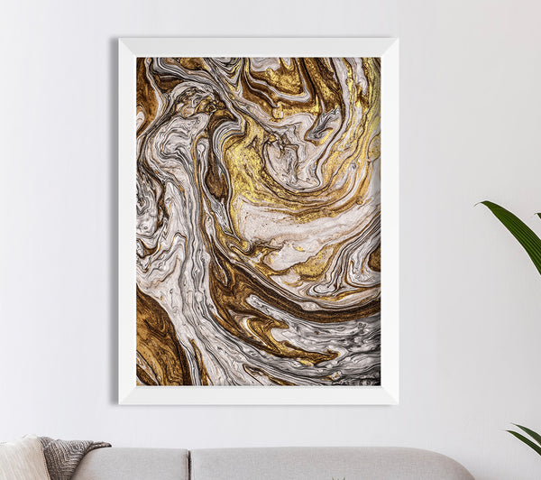 Abstrakter Flow Browns Goldfoliendruck