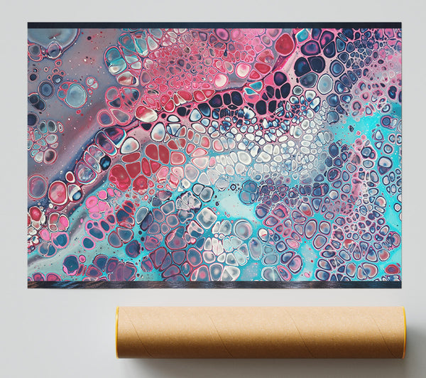 Pink And Blue Oil Splash Giclee Print