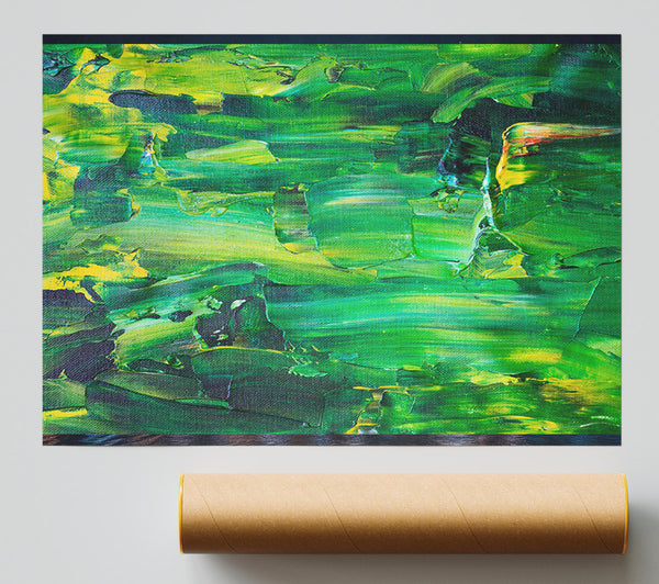 Green And Yellow Paint Giclee Print