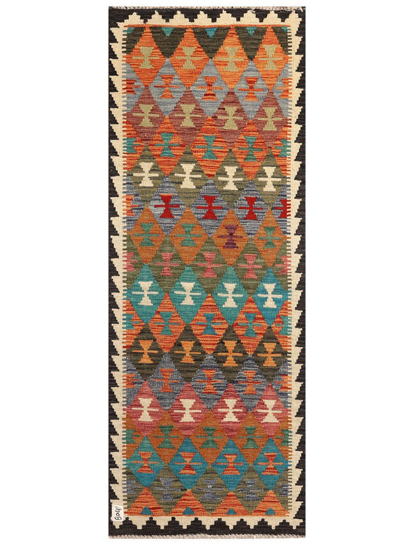 Maimana Afghanistan Kilim Rug - 186 x71 cm