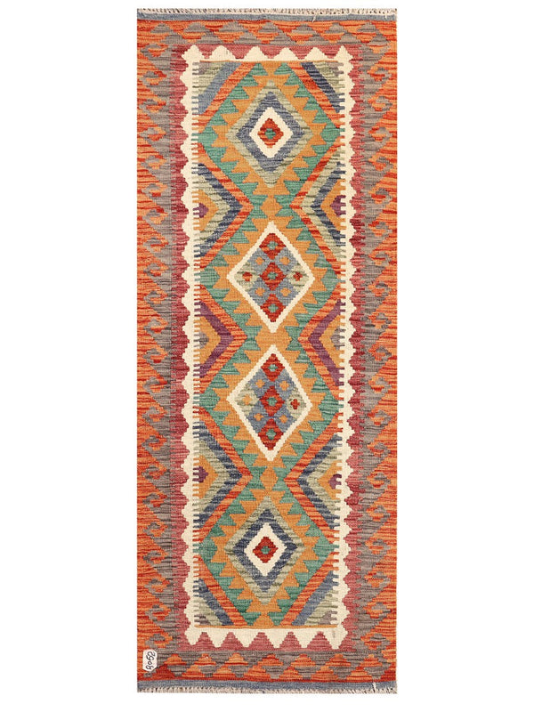 Maimana Afghanistan Kilim Rug - 193 x76 cm