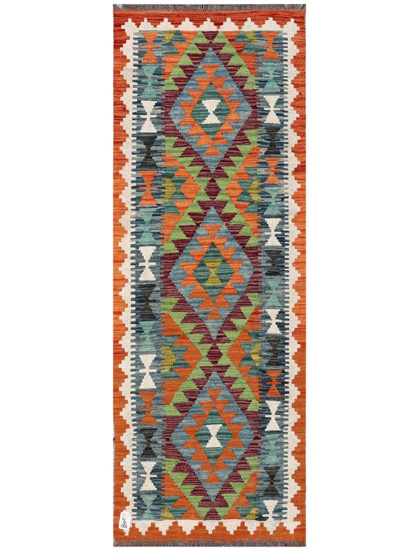 Maimana Afghanistan Kilim Rug - 188 x67 cm