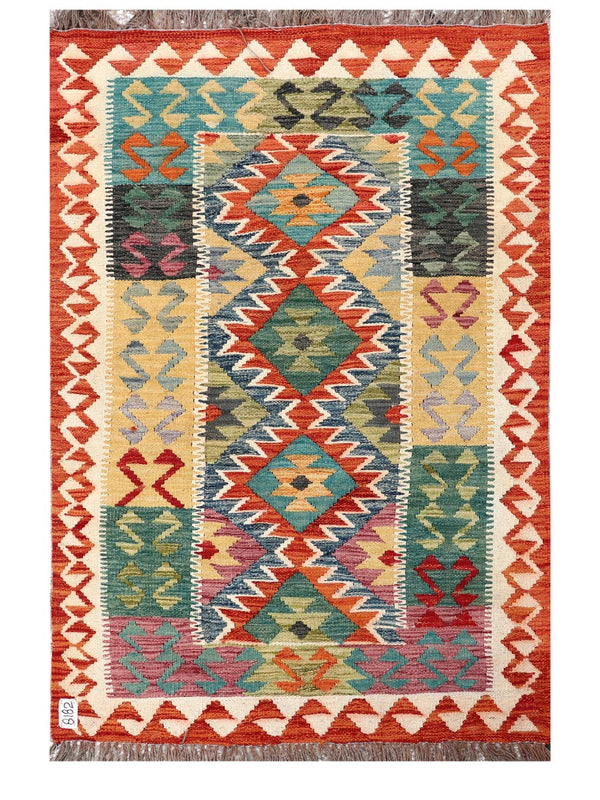 Maimana Afghanistan Kilim Rug - 145 x103 cm