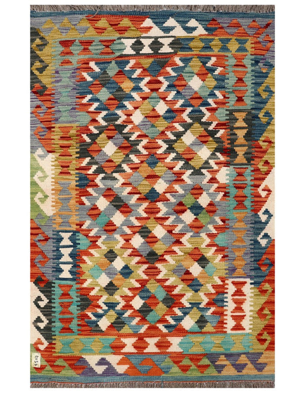 Maimana Afghanistan Kilim Rug - 158 x101 cm