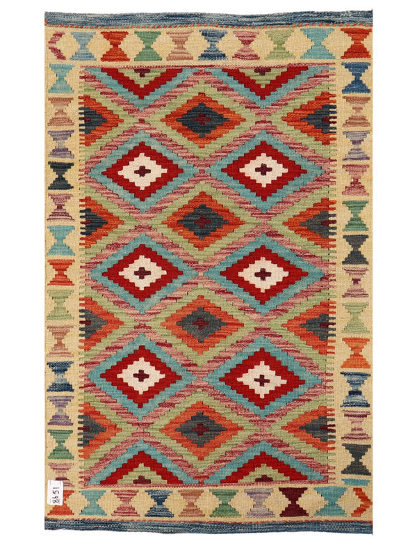 Maimana Afghanistan Kilim Rug - 127 x 79 cm