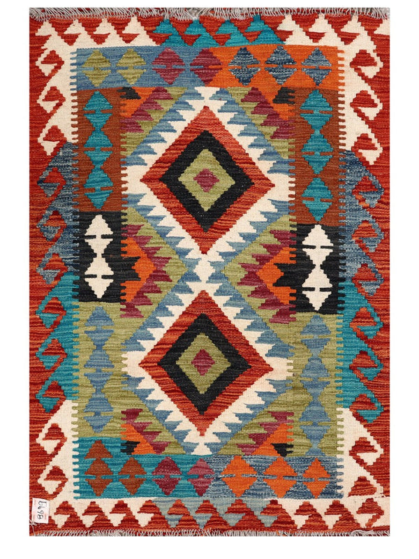 Maimana Afghanistan Kilim Rug - 126 x 86 cm