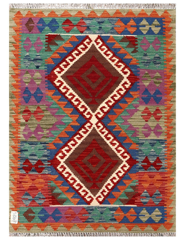 Maimana Afghanistan Kilim Rug - 124 x 89 cm