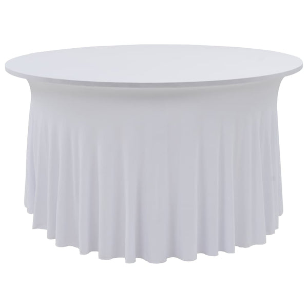 2 pcs Stretch Table Covers with Skirt 150x74 cm White