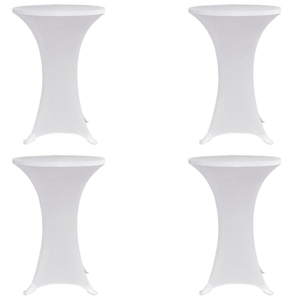 Standing Table Cover Ø60 cm White Stretch 4 pcs