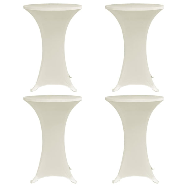 Standing Table Cover Ø80 cm Cream Stretch 4 pcs
