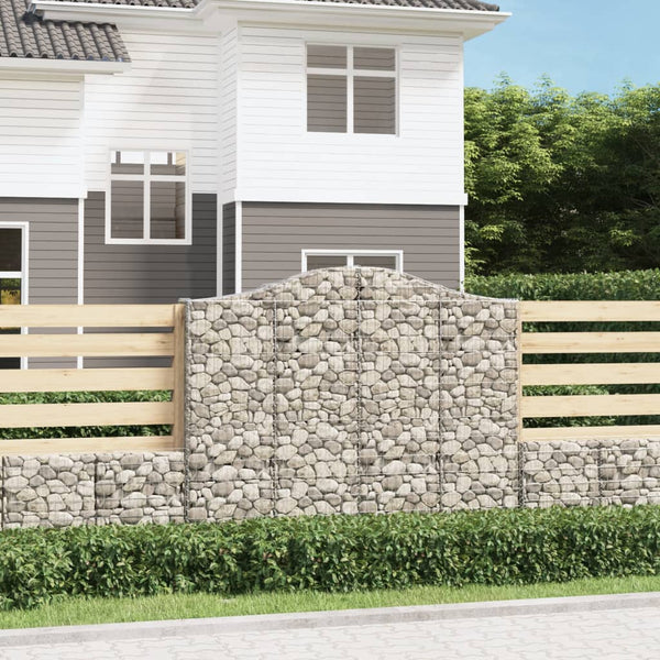 Arched Gabion Baskets 3 pcs 200x30x160/180 cm Galvanised Iron