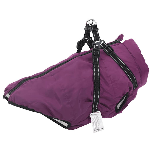 Dog Coat with Harness Waterproof Reflective Purple 6XL