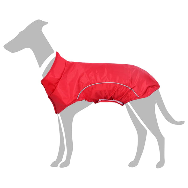Dog Raincoat with Reflective Strips Polyester Red 3XL