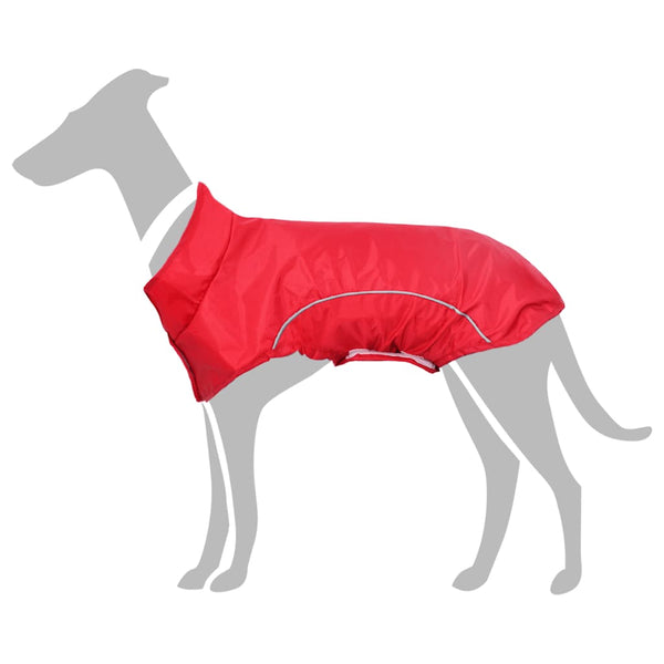 Dog Raincoat with Reflective Strips Polyester Red 4XL