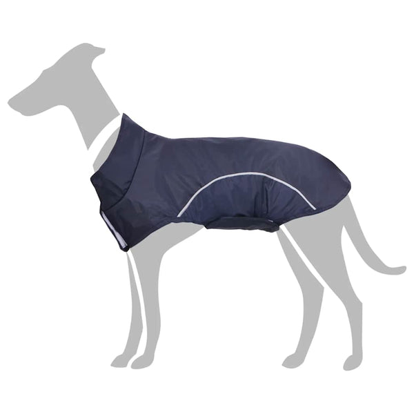 Dog Raincoat with Reflective Strips Polyester Navy Blue XXS