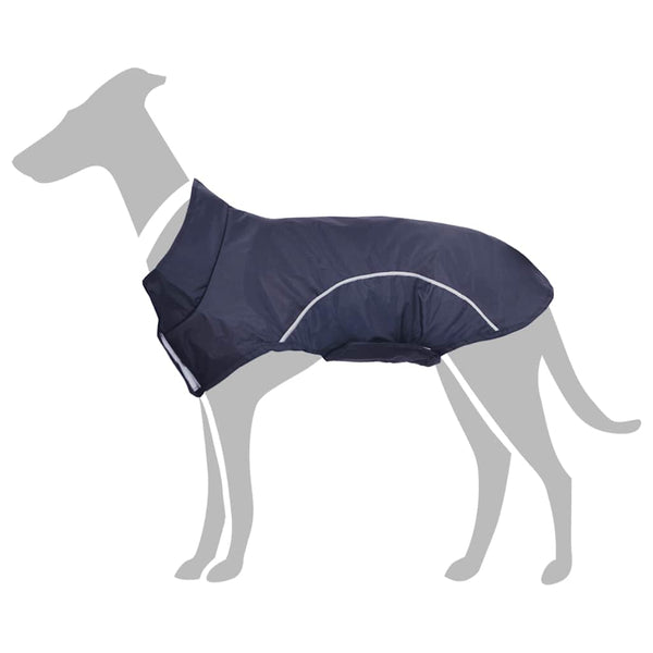 Dog Raincoat with Reflective Strips Polyester Navy Blue XL