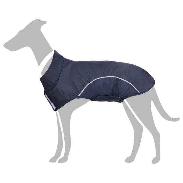 Dog Raincoat with Reflective Strips Polyester Navy Blue 2XL