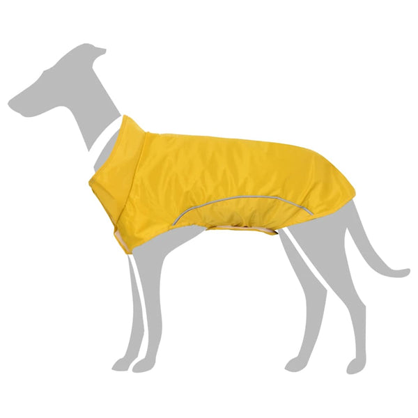 Dog Raincoat with Reflective Strips Polyester Yellow XS