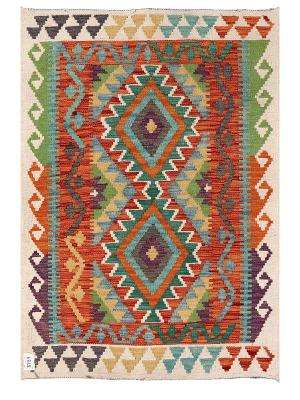 Maimana Afghanistan Kilim Rug - 130 x 89 cm