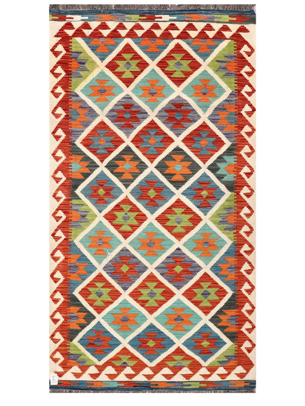 Maimana Afghanistan Kilim Rug - 203 x 108 cm
