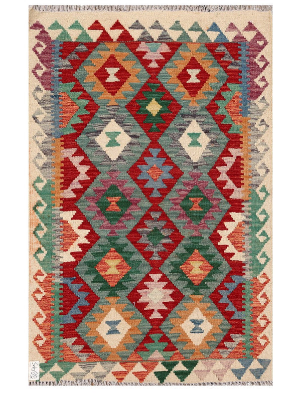 Maimana Afghanistan Kilim Rug - 128 x 82 cm