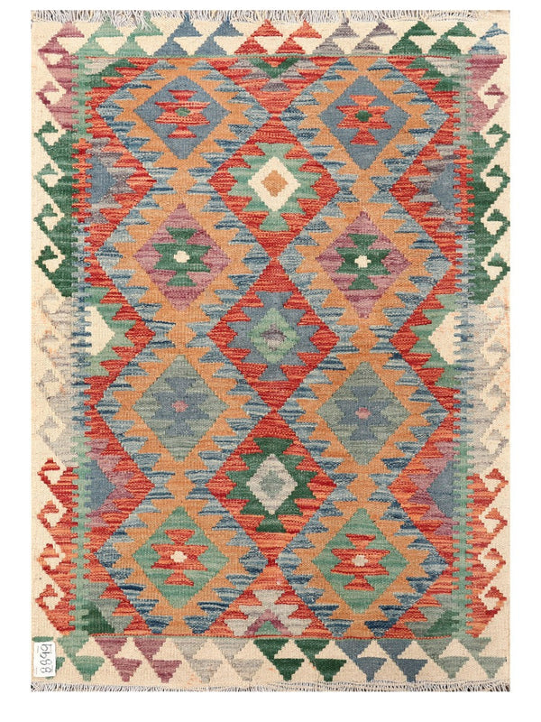 Maimana Afghanistan Kilim Rug - 125 x 88 cm