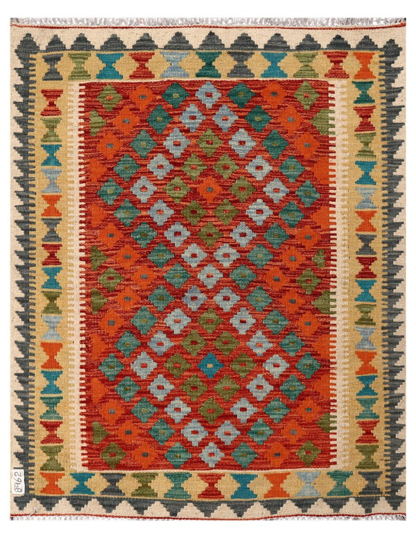 Maimana Afghanistan Kilim Rug - 118 x 93 cm