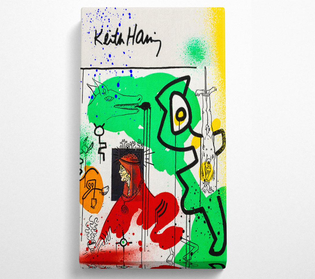  A Canvas Print of Keith Haring Woman In Red Canvas Print
