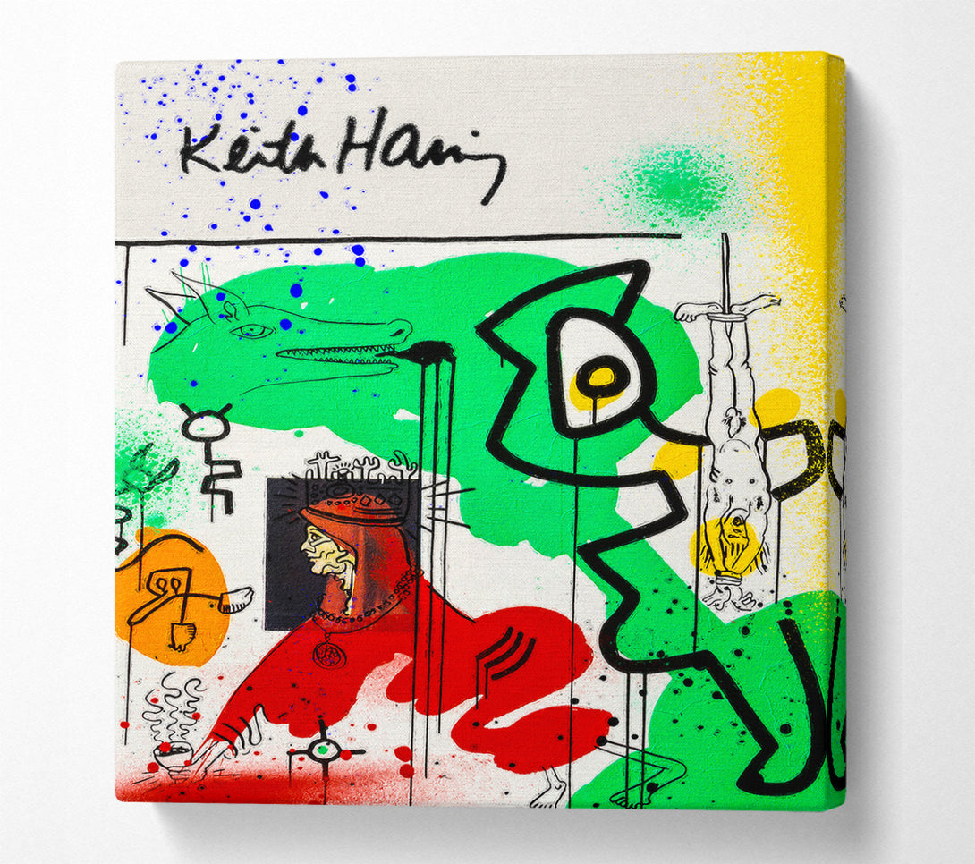  A Canvas Print of Keith Haring Woman In Red Canvas Print