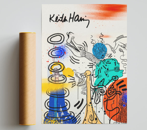 Keith Haring Serpent Giclee Print