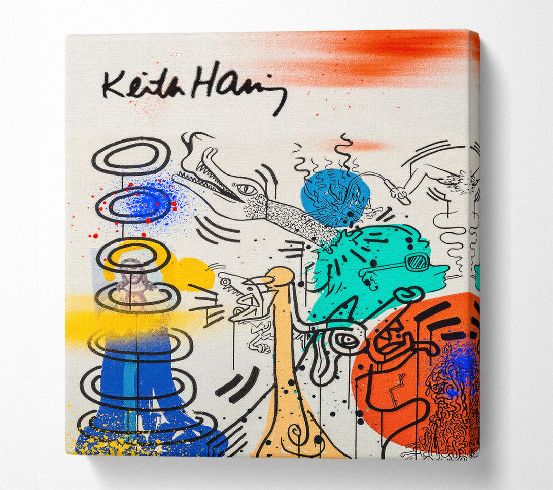  A Canvas Print of Keith Haring Serpent Canvas Art