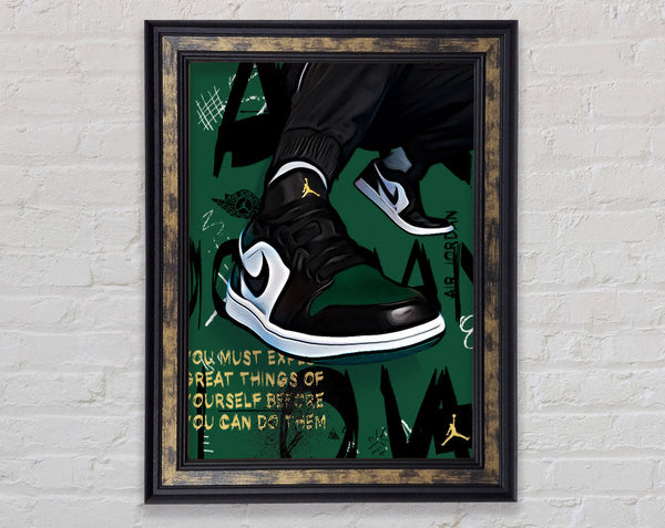 Green Trainers Framed Print