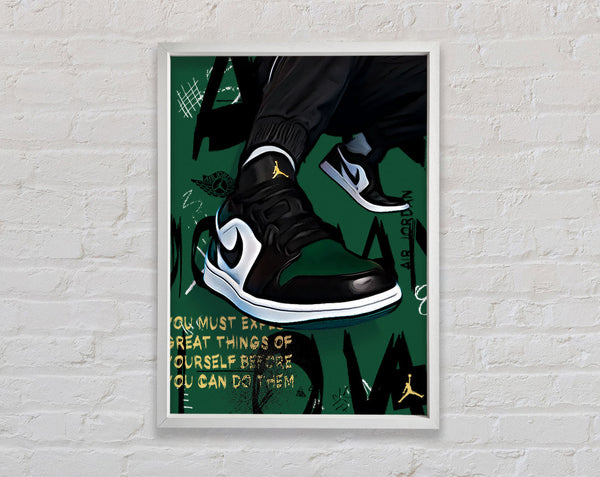 Green Trainers Framed Print