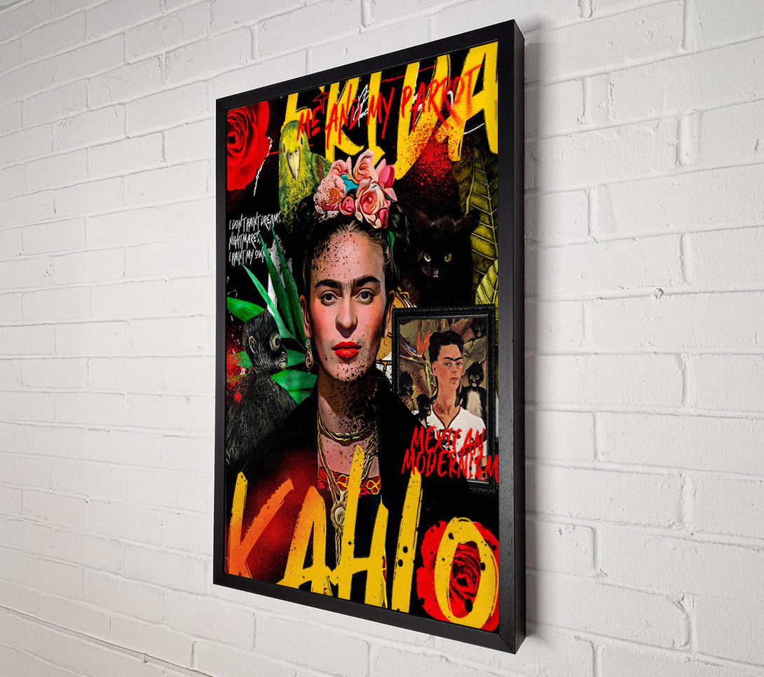  A Canvas Print of Frida Kahlo Graffiti Canvas Wall Art