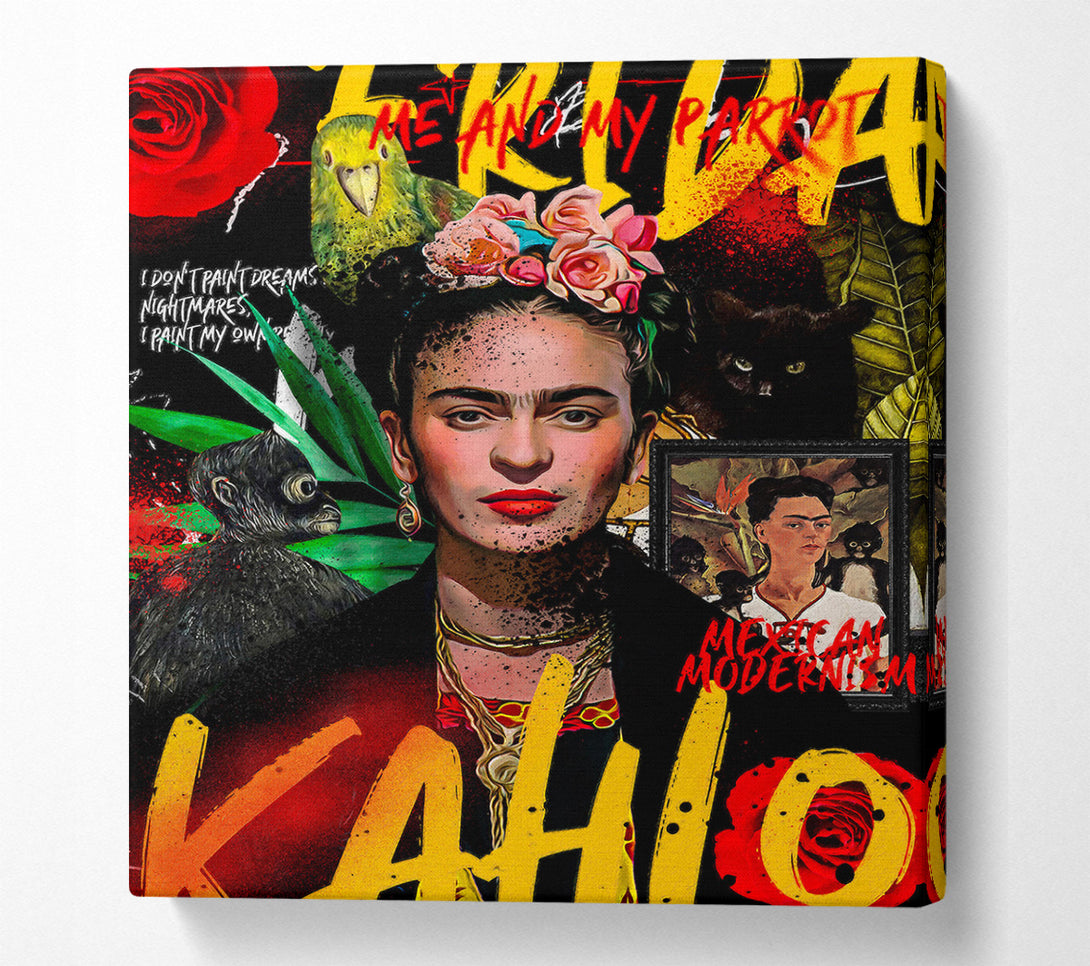  A Canvas Print of Frida Kahlo Graffiti Canvas Wall Art