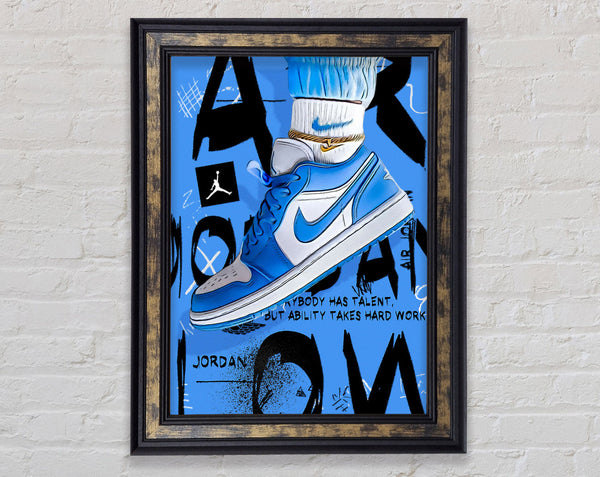 Blue Sneakers Framed Print