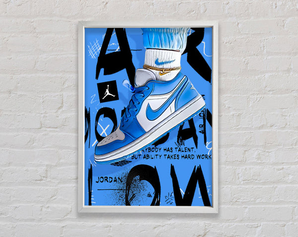 Blue Sneakers Framed Print